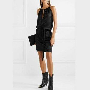 Nili Lotan Jamie Silk Dress Size Small Women Sleeveless Black NEW